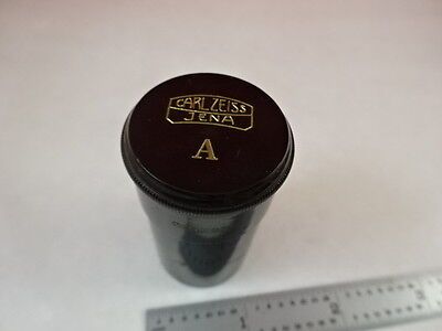 EMPTY ANTIQUE BRASS MICROSCOPE OBJECTIVE CONTAINER CARL ZEISS JENA AS IS N5-A-18