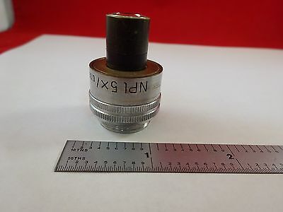 MICROSCOPE PART OBJECTIVE NPL 5X LEITZ GERMANY OPTICS AS IS BIN#R2-C-6