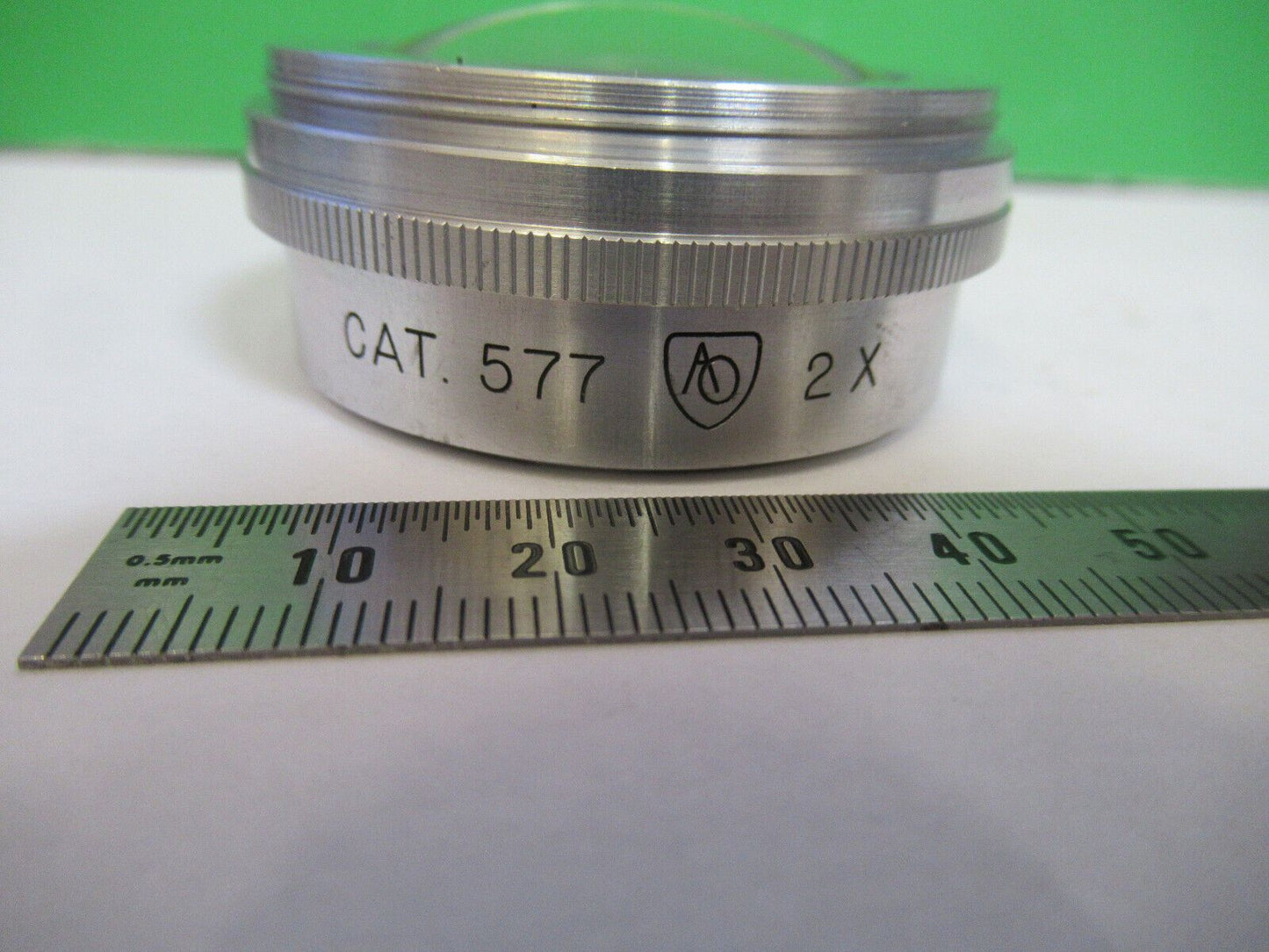 AO CAT 577 STEREO OBJECTIVE 2X OPTICS MICROSCOPE PART AS PICTURED #H3-A-51