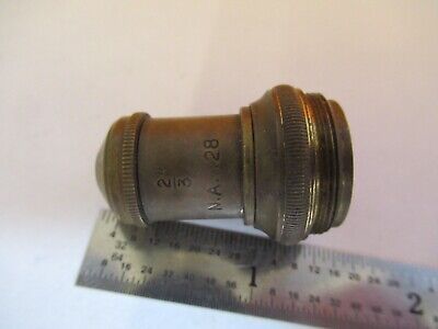 ANTIQUE BRASS UNKNOWN 2/3 OBJECTIVE MICROSCOPE PART AS PICTURED &7B-B-42