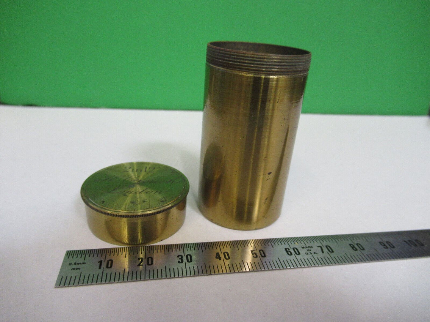 ANTIQUE BRASS HENRY CROUCH LONDON EMPTY OBJECTIVE CANISTER AS PICTURED &G2-A-49