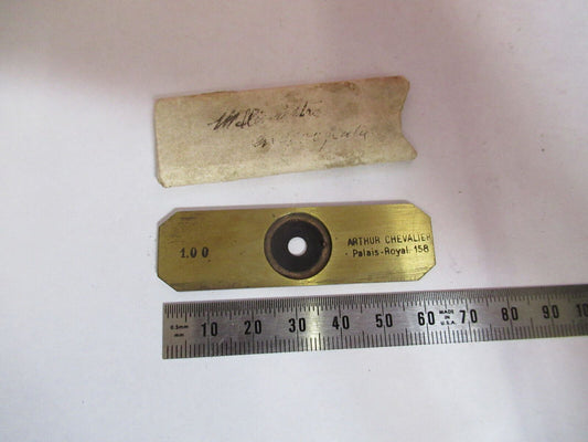 ANTIQUE BRASS FRANCE EMPTY METAL SLIDE MICROSCOPE PART AS PICTURED 11-DT-K