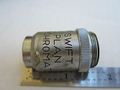 OPTICAL MICROSCOPE PART OBJECTIVE SWIFT PLAN ACHROMAT 40X AS IS OPTICS DWR#02