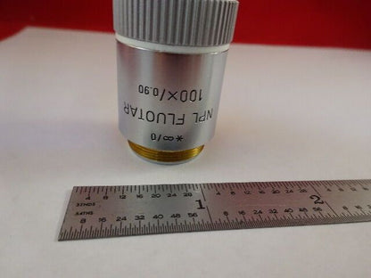 MICROSCOPE PART OBJECTIVE LEITZ GERMANY FLUOTAR 100X INFINI OPTICS AS IS #F2-A-9