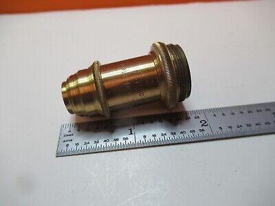 ANTIQUE BRASS OBJECTIVE LEITZ "7" OPTICS MICROSCOPE PART AS PICTURED &16-B-70