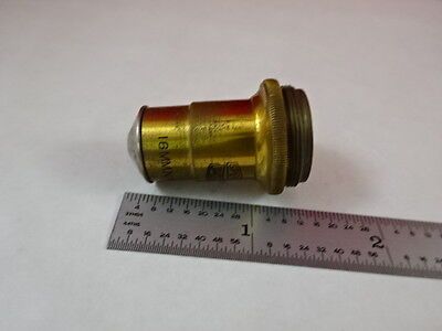 MICROSCOPE PART ANTIQUE BRASS OBJECTIVE SPENCER 10X BUFFALO OPTICS AS IS N5-A-13