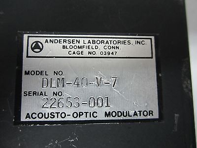 OPTICAL AOM ACOUSTO OPTIC MODULATOR LASER OPTICS ANDERSEN DLM-40-V-7 BIN#N3-11