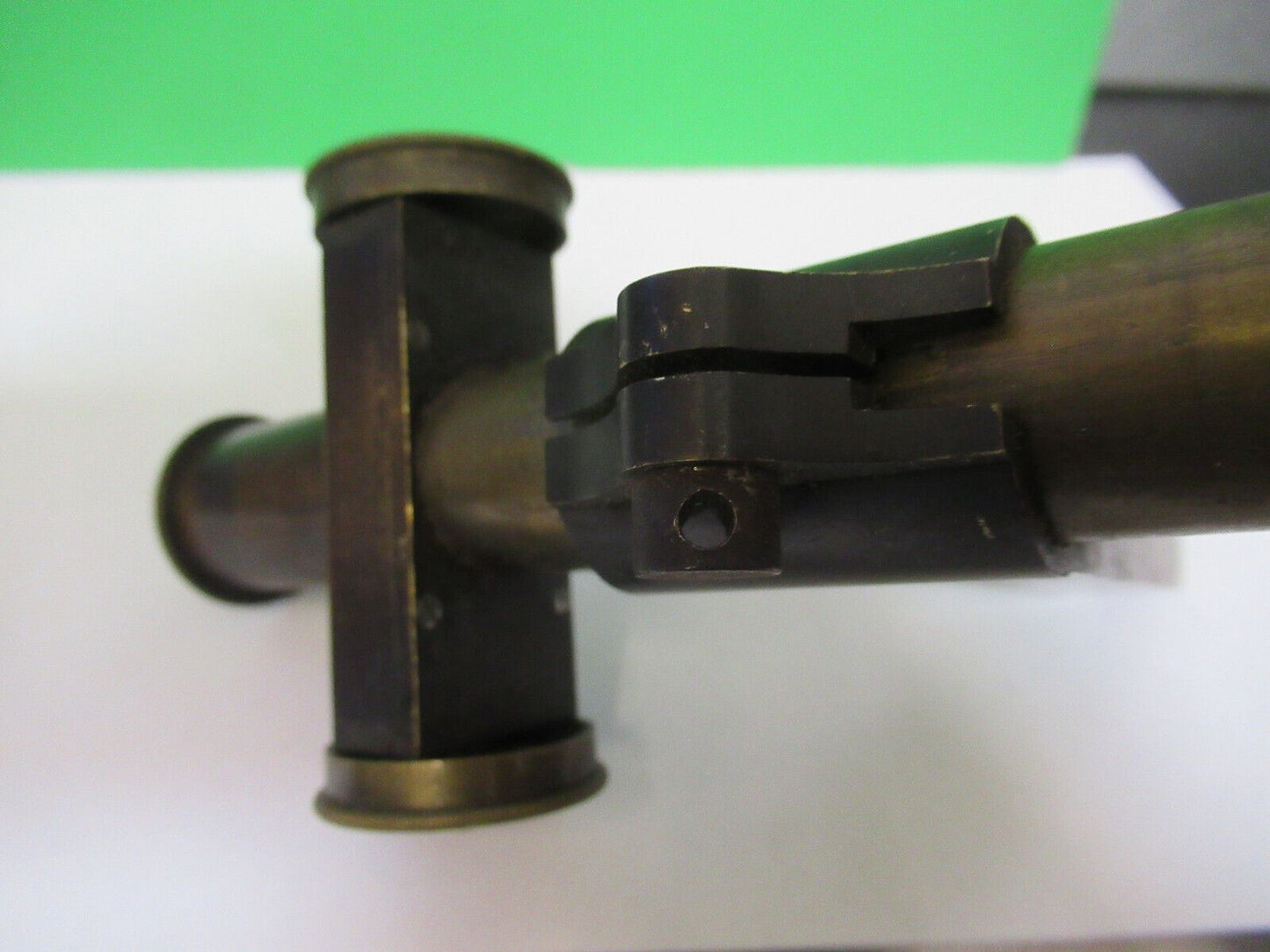 ANTIQUE BRASS TUBUS FRAME UNKNOWN COLLIMATOR SCOPE PART AS PICTURED Z6-A-17