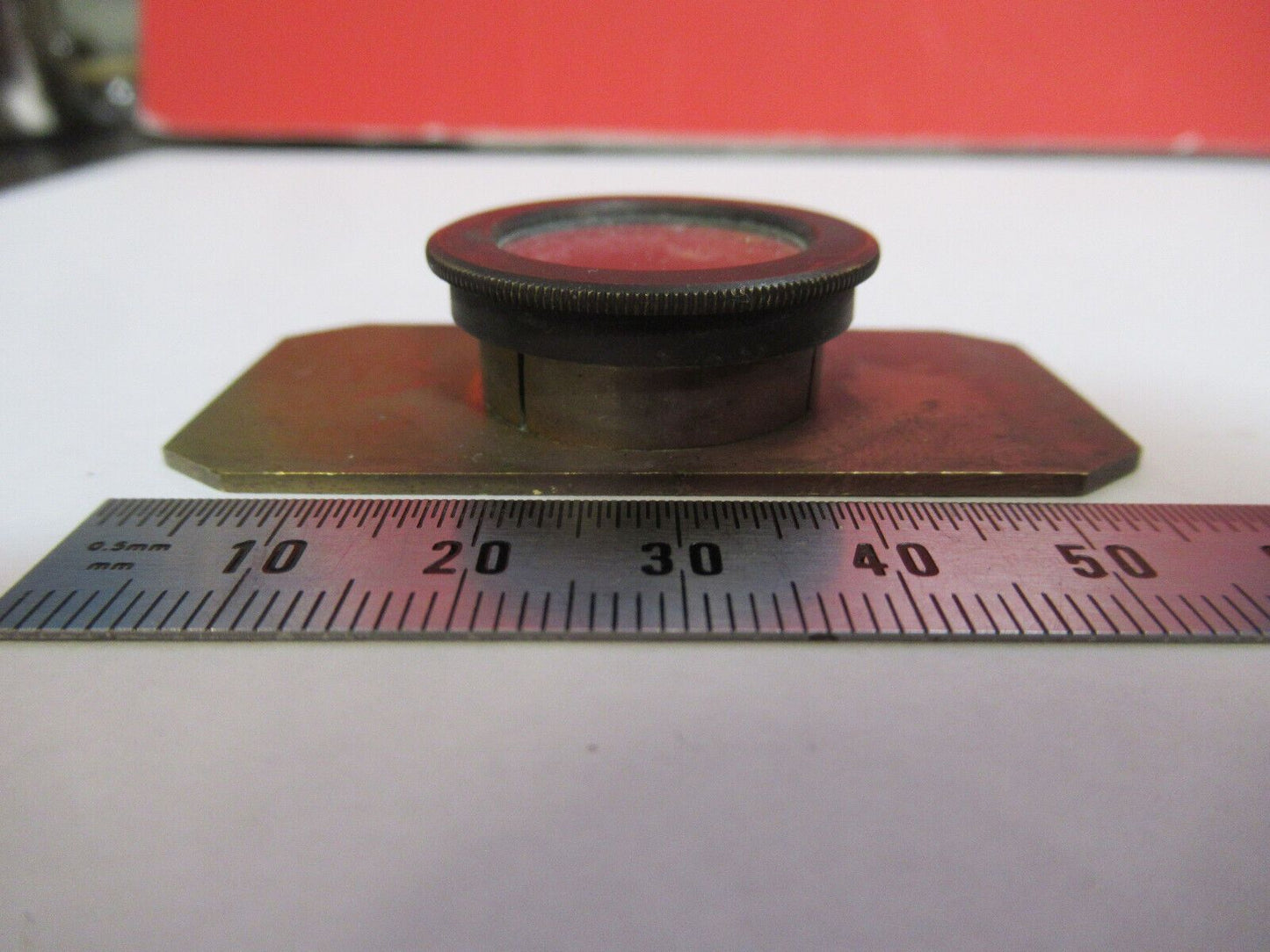 ANTIQUE BRASS COMPRESSORIUM  SLIDE UK MICROSCOPE PART AS PICTURED &S9-A-52