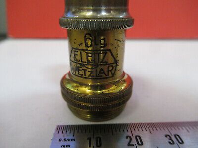 ANTIQUE BRASS LEITZ 6lg GERMANY OBJECTIVE MICROSCOPE PART AS PICTURED &87-FT-37