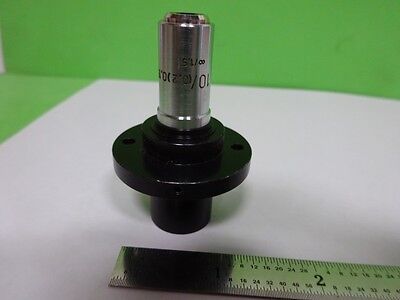 MICROSCOPE PART OBJECTIVE ZEISS GERMANY 10X OPTICS  AS IS BIN#72-22