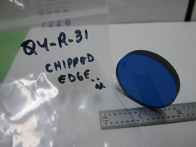 OPTICAL ROUND BLUE FILTER [chipped]  LASER OPTICS AS IS BIN#Q4-R-31