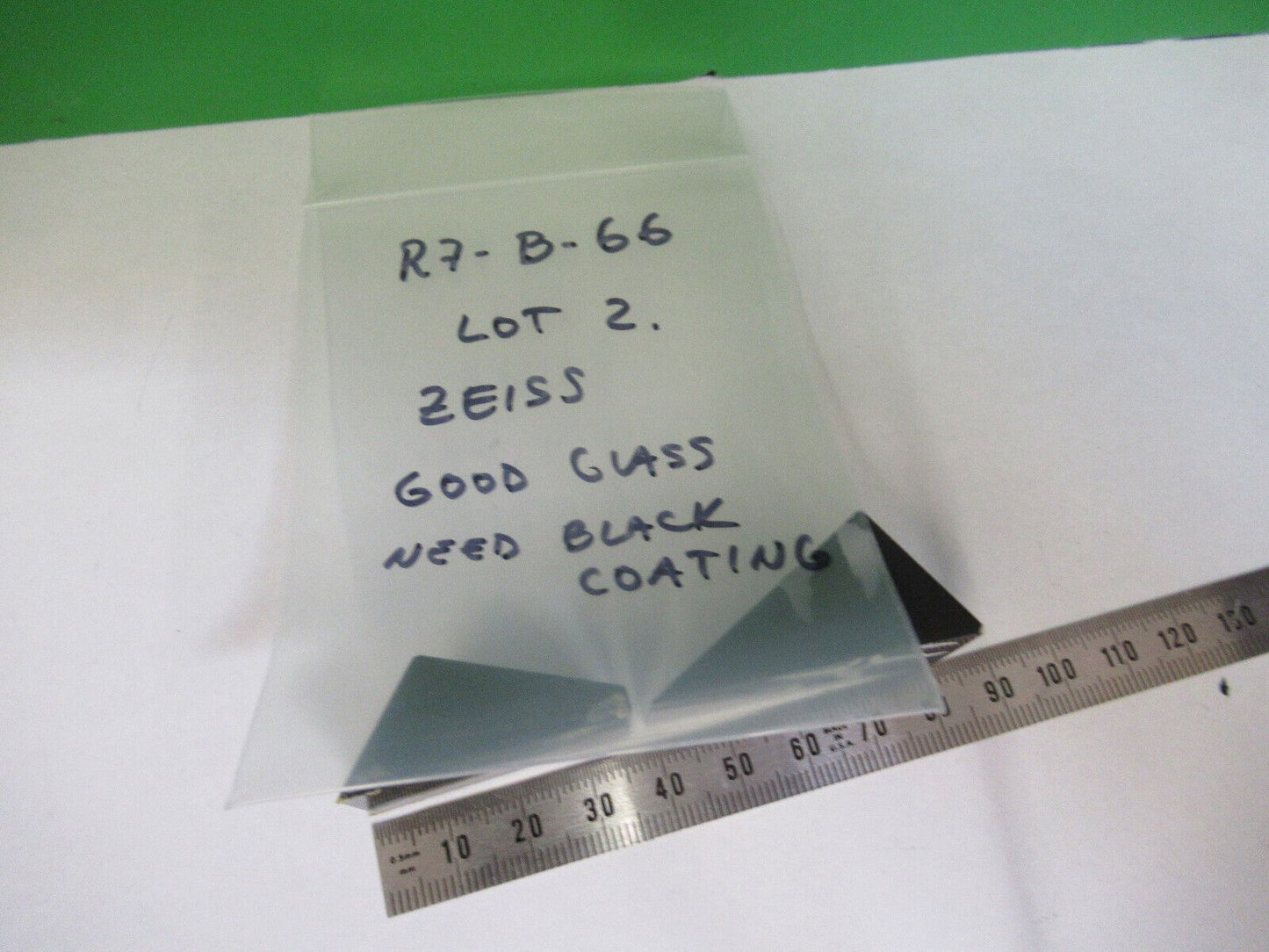 LOT 2 EA GLASS PRISM ZEISS needs coating MICROSCOPE PART AS PICTURED #R7-B-66