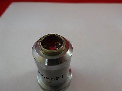 MICROSCOPE PART OBJECTIVE L20X LEITZ GERMANY OPTICS AS IS BIN#R2-C-05