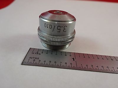 MICROSCOPE PART LEITZ GERMANY OBJECTIVE 3.5X OPTICS AS IS BIN#K9-B-17