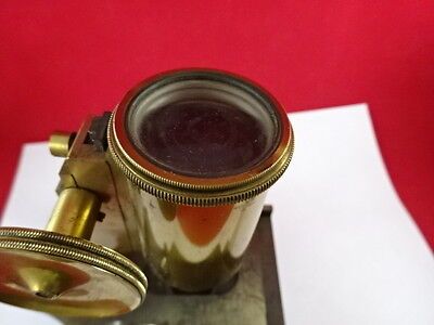 ANTIQUE BRASS RARE MICROSCOPE PART LENS TUBUS STAGE OPTICS #L9-B1-3