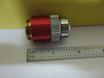 MICROSCOPE PART OBJECTIVE LEITZ GERMANY RED OPTICS AS IS BIN#T9-24