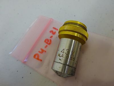 MICROSCOPE PART OBJECTIVE BAUSCH LOMB 43X OPTICS AS IS BIN#P4-B-21