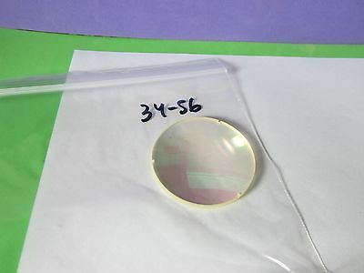 LARGE OPTICAL CONVEX CONCAVE NOTCHED LENS WITH YELLOW TINT LASER OPTICS BN#34-56