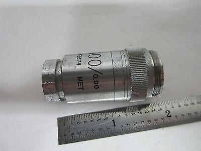 VICKERS ENGLAND OBJECTIVE MICROPLAN 100X MICROSCOPE OPTICS BIN#H1-16