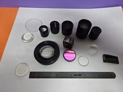 LOT OPTICS LENSES FILTERS COATED LENS OPTICAL SET OPTICS AS PICTURED &AB-42