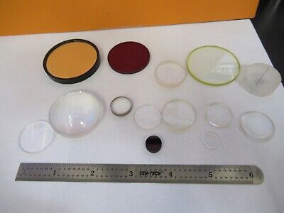 LOT ASSORTED OPTICAL LENSES FILTERS ETC LASER OPTICS AS PICTURED &5K-A-49