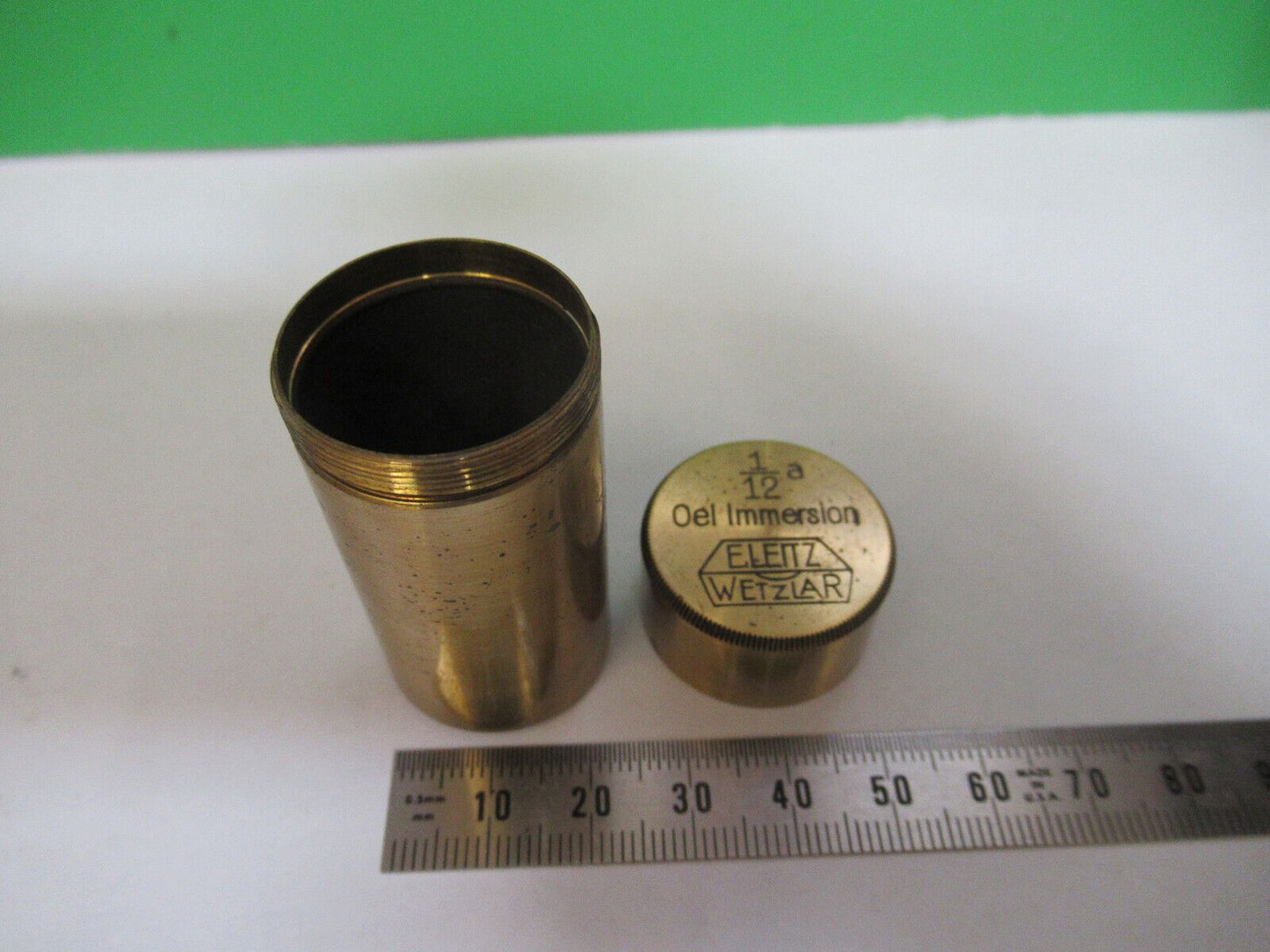 ERNST LEITZ BRASS EMPTY CANISTER ANTIQUE MICROSCOPE PART AS PICTURED #H9-A-30