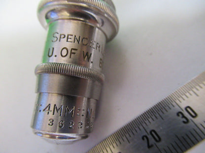 SPENCER OPTICS AO OBJECTIVE 4mm LENS MICROSCOPE PART AS PICTURED &H9-A-50