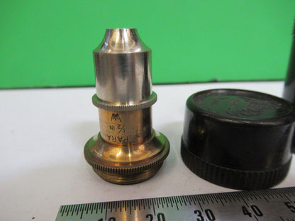 ANTIQUE BRASS 1/2 WATSON UK OBJECTIVE OPTICS MICROSCOPE PART AS PICTURED R2-B-86