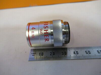 FISHER 4X /160 OBJECTIVE LENS OPTICS MICROSCOPE PART AS PICTURED &F1-A-79