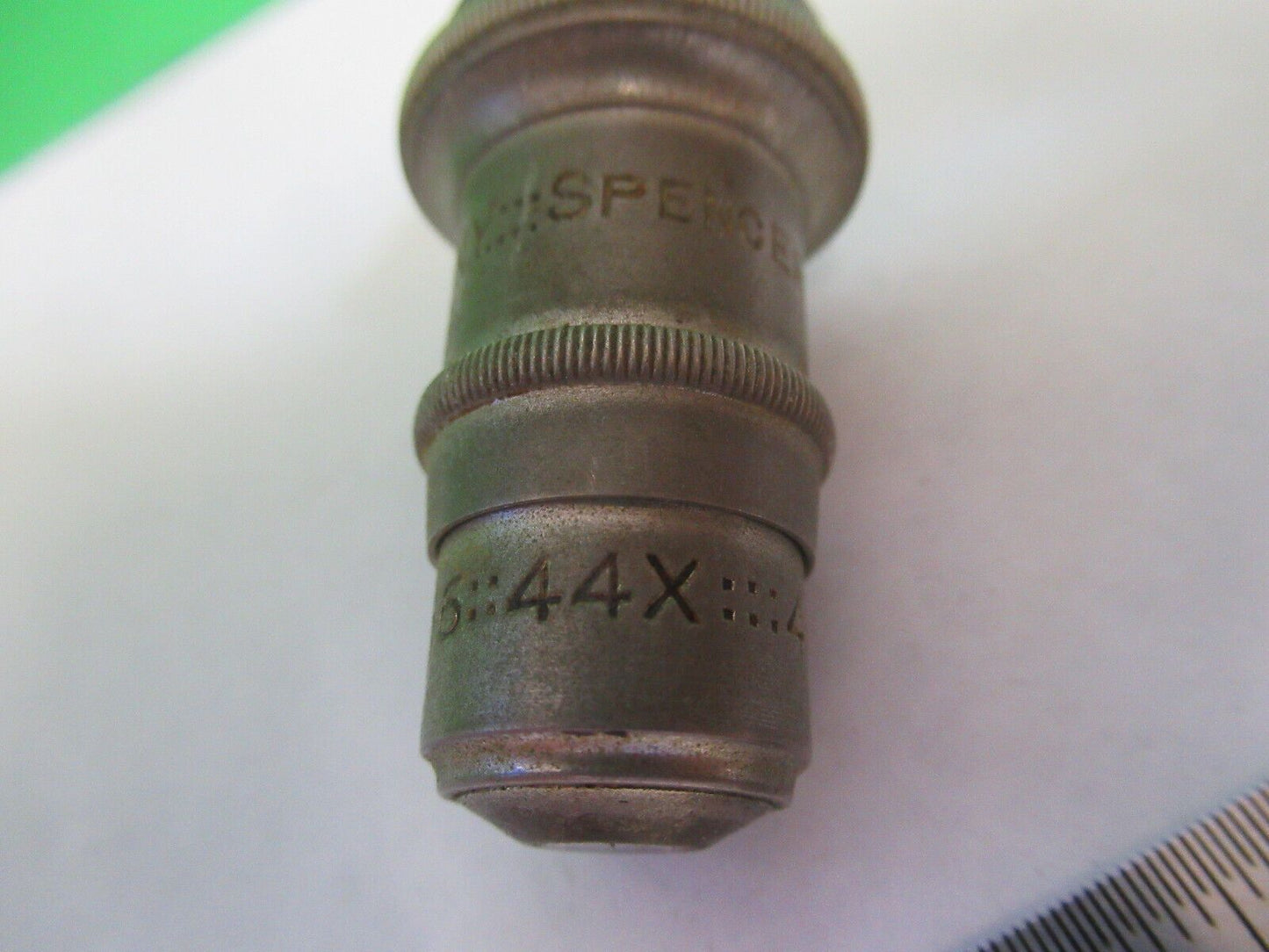 ANTIQUE OBJECTIVE 44X SPENCER LENS MICROSCOPE PART AS PICTURED &H9-C-22