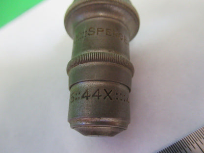 ANTIQUE OBJECTIVE 44X SPENCER LENS MICROSCOPE PART AS PICTURED &H9-C-22