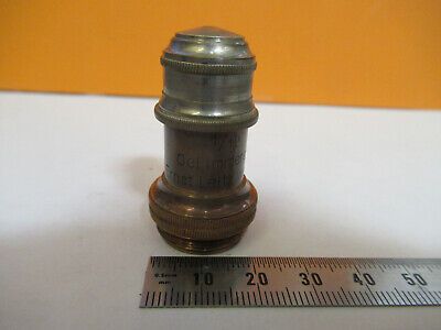 ANTIQUE ERNST LEITZ 1/12 BRASS OBJECTIVE MICROSCOPE PART AS PICTURED R7-A-56