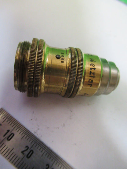 ANTIQUE BRASS ERNST LEITZ APO 3mm OBJECTIVE MICROSCOPE PART AS PICTURED #H3-A-57