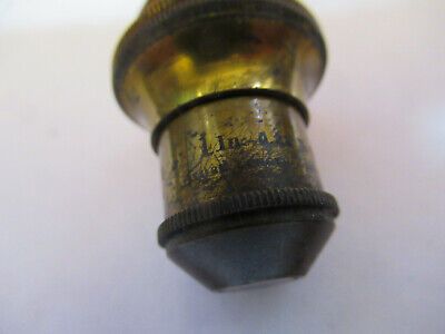 ANTIQUE BAUSCH LOMB 1" BRASS OBJECTIVE MICROSCOPE PART AS PICTURED R7-A-59