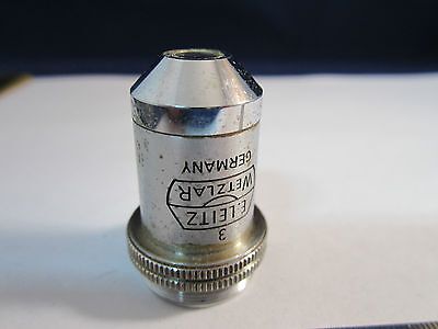 VINTAGE OPTICAL MICROSCOPE PART OBJECTIVE 10X LEITZ GERMANY OPTICS BIN#14B