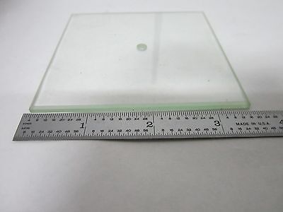 MICROSCOPE PART VINTAGE GLASS SPECIMEN STAGE TABLE [chipped] AS IS BIN#R6-B-07