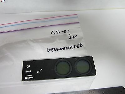 MICROSCOPE POLARIZER SLIDE LEITZ WETZLAR ICR 513575 delaminated OPTICS BIN#G5-51