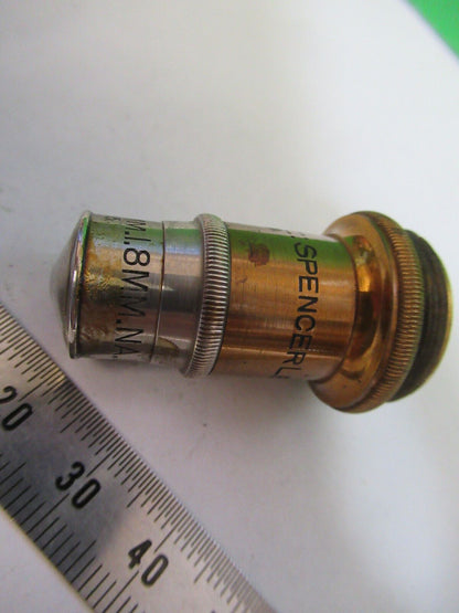 ANTIQUE BRASS SPENCER 95X OBJECTIVE LENS MICROSCOPE PART AS PIC &P4-B-100