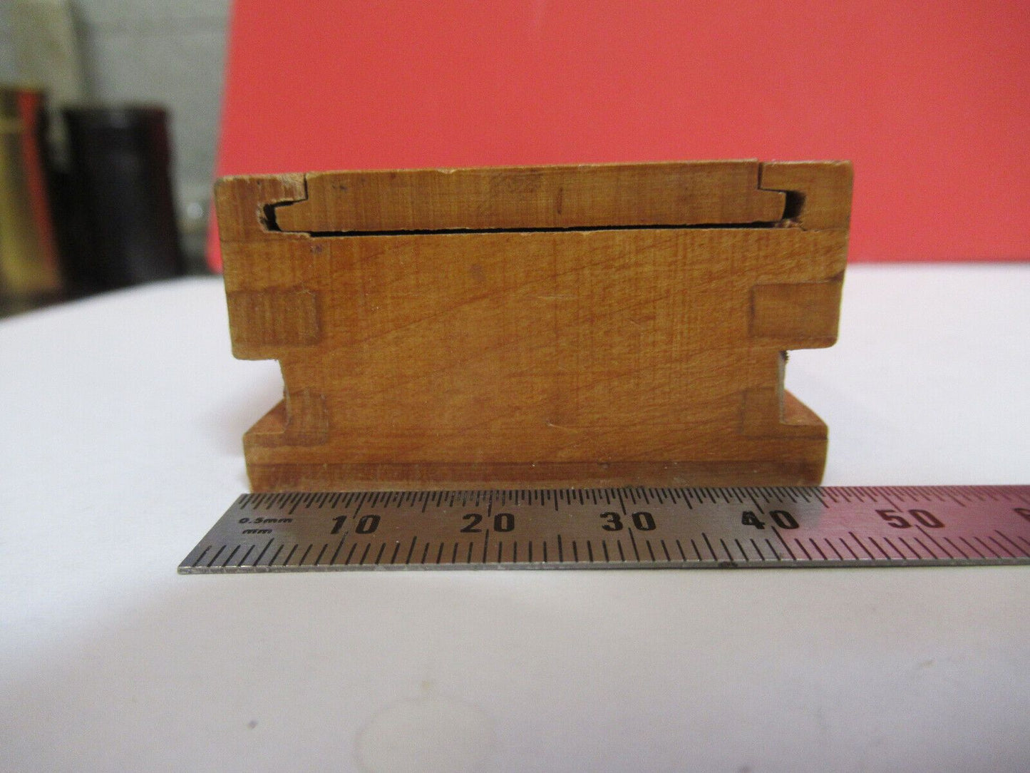 ANTIQUE EMPTY WOOD BOX for ACCESSORIES MICROSCOPE PART AS PICTURED F8-A-81