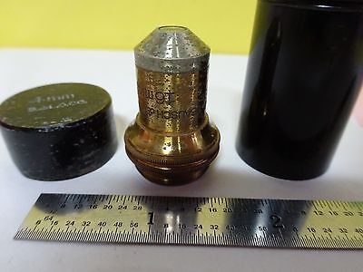 MICROSCOPE PART ANTIQUE OBJECTIVE BRASS BAUSCH LOMB OPTICS AS IS BIN#X3-43