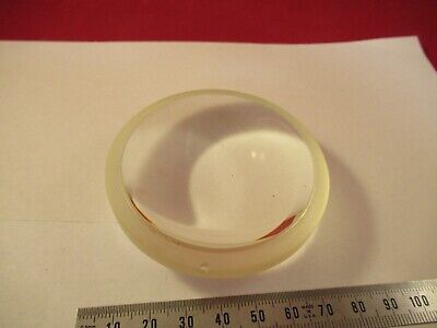 LARGE MIL SPEC OPTICAL YELLOWISH GLASS BI CONVEX OPTICS AS PICTURED &9-FT-37