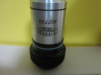 MICROSCOPE PART OBJECTIVE OLYMPUS HI M100X OPTICS AS IS BIN#34-T-20