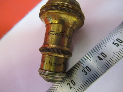 ANTIQUE BRASS KORISTKA ITALY OBJECTIVE 8 MICROSCOPE PART AS PICTURED &H9-B-57