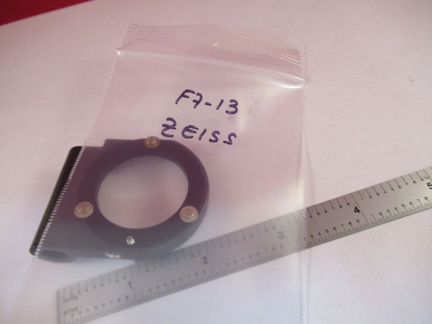 ZEISS MOUNTED OPTICAL LENS GERMANY MICROSCOPE PART OPTICS AS IS #F7-13