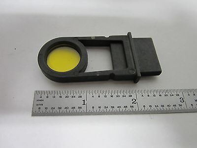 MICROSCOPE PART YELLOW FILTER SLIDE OPTICS AS IS BIN#M8-30