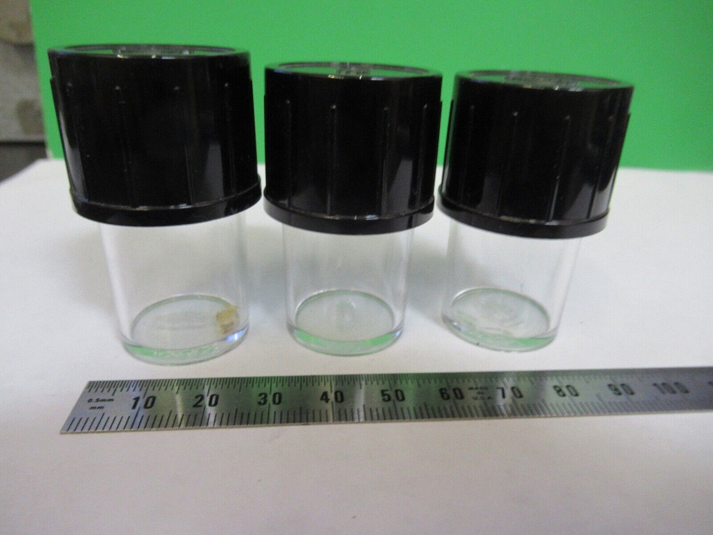 OLYMPUS JAPAN EMPTY PLASTIC OBJECTIVE CANS MICROSCOPE PART AS PICTURED G7-A-79