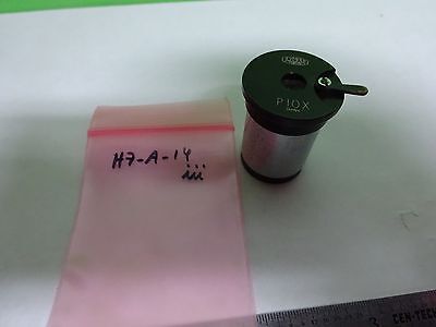 MICROSCOPE EYEPIECE OCULAR OLYMPUS JAPAN P10X + POINTER OPTICS AS IS BIN#H7-A-14