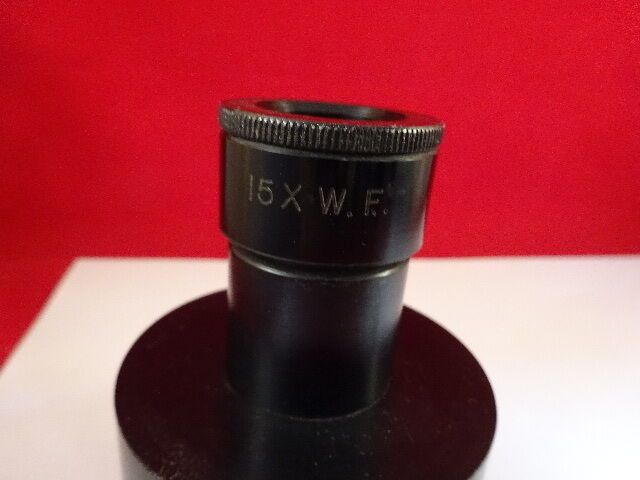 MICROSCOPE PART RARE 15X WF EYEPIECE LARGE DOVETAIL LENS OPTICS AS IS #P6-C-95