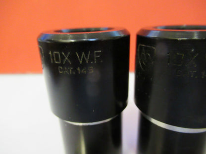 PAIR AO AMERICAN OPTICS 10X EYEPIECE CAT 149 MICROSCOPE PART AS PICTURED Q4-A-12